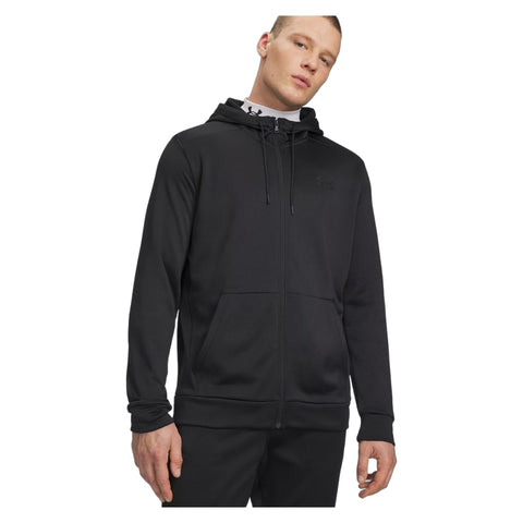 UA Armour Fleece FZ Hoodie Zwart