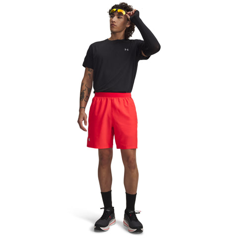 UA Launch 7'' Shorts Racer Red | Noir | Réfléchissant
