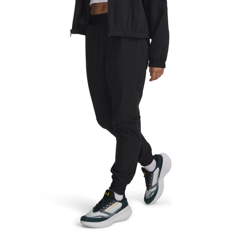 UA Rival Hi Rise Woven Pant Black | White